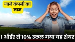 Read more about the article KPI Green Energy Share Price : 1 ऑर्डर से 10% फीसदी उछल गया शेयर, जाने अब आगे का हाल